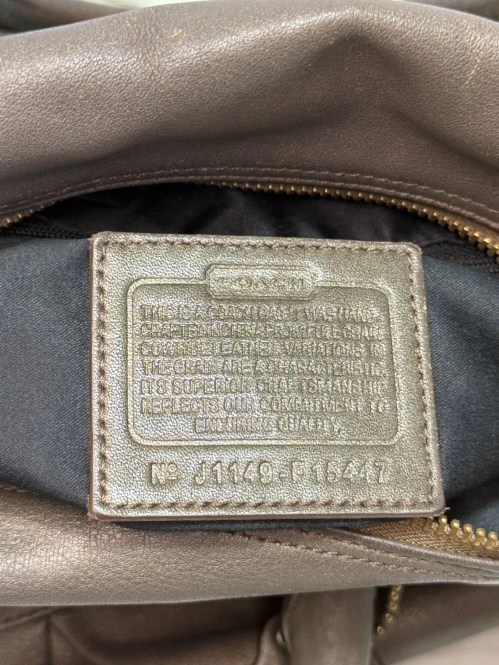 Coach Ashley Bronze Leather Y2K Slouchy 2 Way Satchel Shoulder Bag - Picture 9 of 14